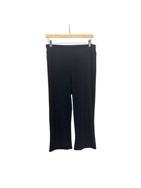 WHBM Black High Rise Pull On Cropped Straight Leg Pants Medium